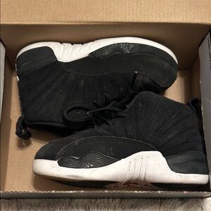 Jordan 12 Black and Red Retro Sneakers 8c